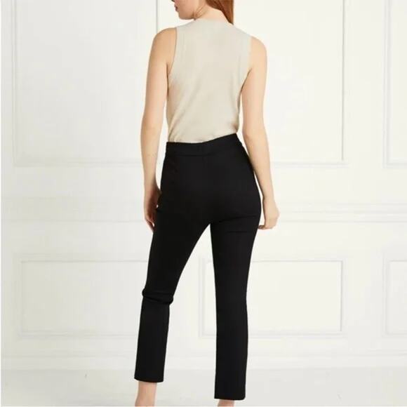 HILL HOUSE The Claire Pant Black Cropped Viscose Blend Side Zip Career XS NEW - Picture 2 of 4
